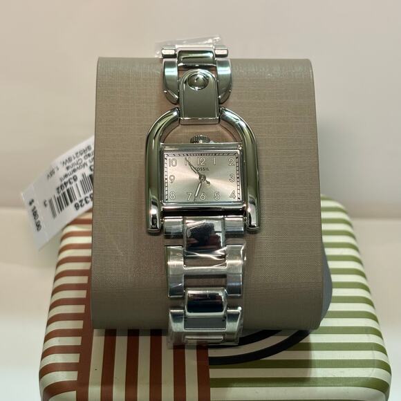 Fossil Harwell ES5326 Womens Quartz Watch 28mm Rectangular Bracelet Silver Dial - Picture 14 of 14